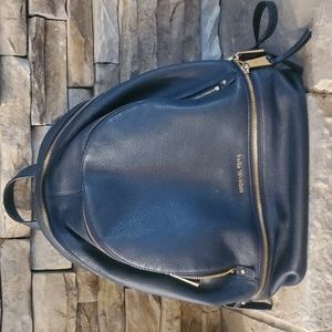 Michael Kors Rhea Zip Womans Large Blue Leather Backpack Purse